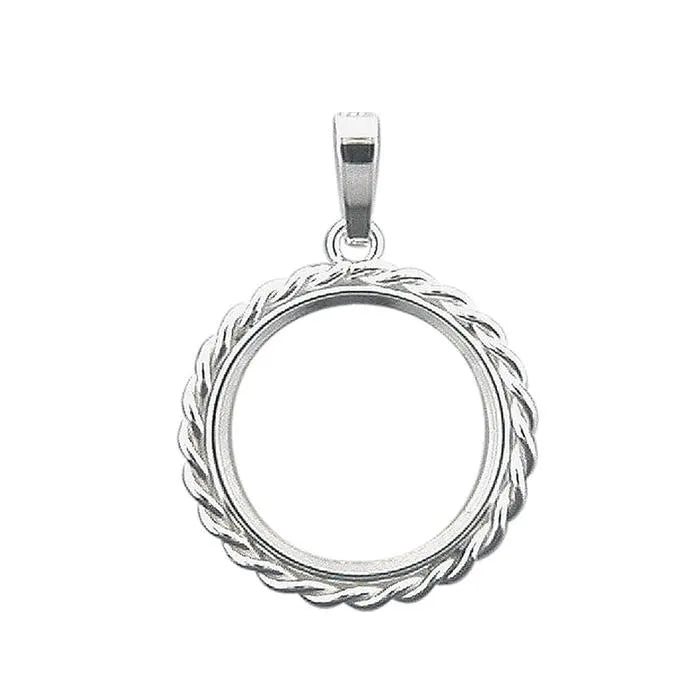 Münzfassung Silber 925 Krappenfassung mit Kordel Rand für Silbermünzen