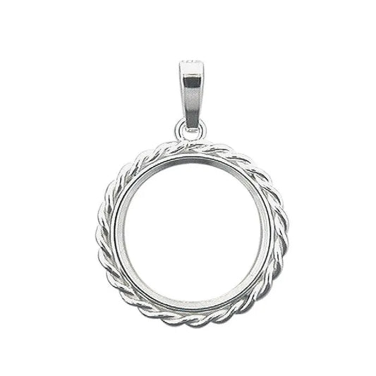 Münzfassung Silber 925 Krappenfassung mit Kordel Rand für Silbermünzen
