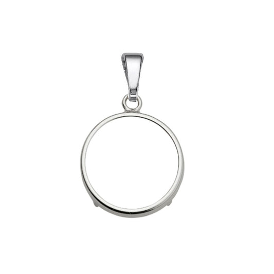 Münzfassung Silber 925 Krappenfassung mit glatter Schiene für Silbermünzen