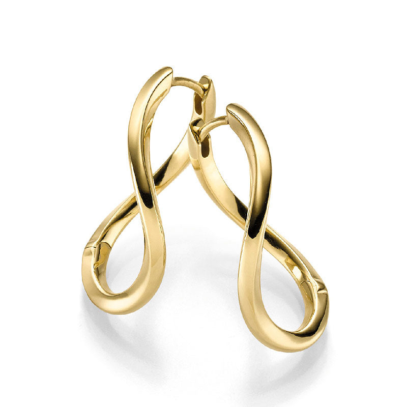 Creolen 925 Silber goldplattiert elegante Infinity Ohrringe Damen

