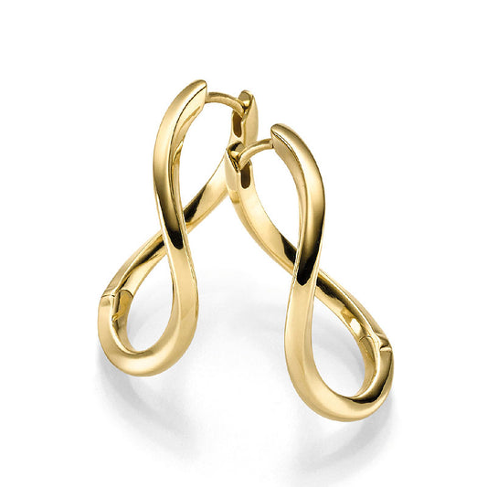 Creolen 925 Silber goldplattiert elegante Infinity Ohrringe Damen
