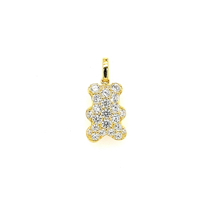 Teddy Anhänger 925 Silber & Gold – Niedlicher Bär Kettenanhänger