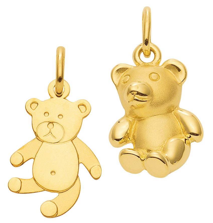 Teddy Anhänger 925 Silber & Gold – Niedlicher Bär Kettenanhänger